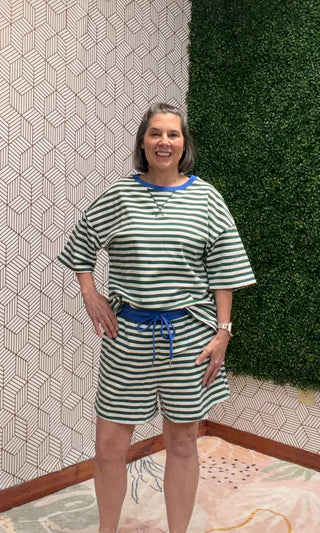Coastal Breeze Striped Terry Boxy Short Set-230 Womens Dress/Romper/jump-Little Daisy Closet-Baby In Bloom