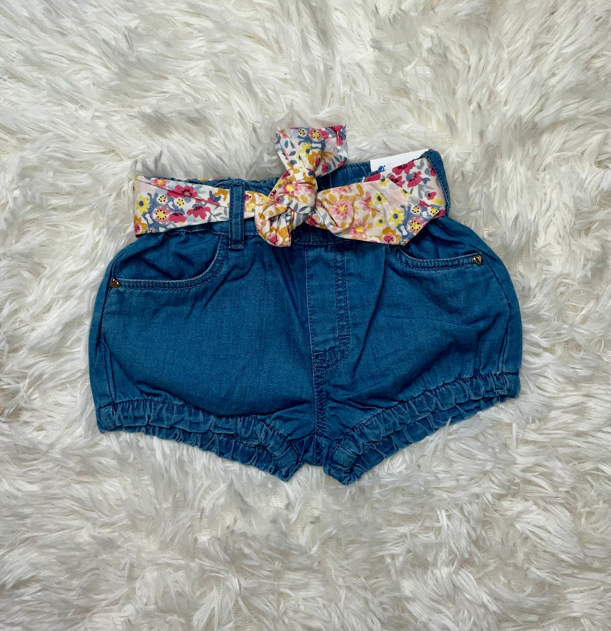 Denim Shorties with Tie