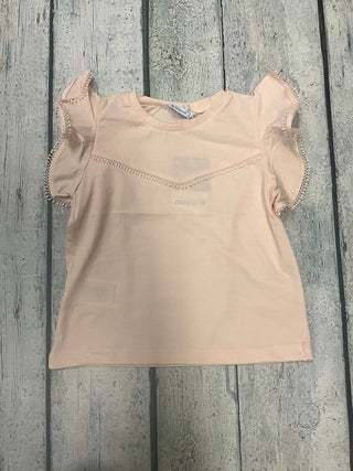 Salmon shirt with Ruffle Sleeves-130 Kids Tops-Mayoral USA-Baby In Bloom