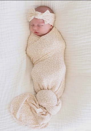 Lovely Leopard Waffle Swaddle-170 Baby Soft Gifts-Caden Lane-Baby In Bloom