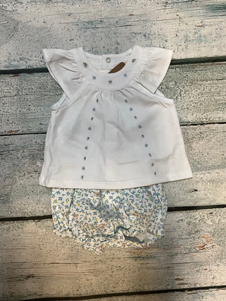 Sweet Ruffle Knit Top & Floral Bloomer 2-Piece Set-150 Kids Sets-Mayoral USA-Baby In Bloom