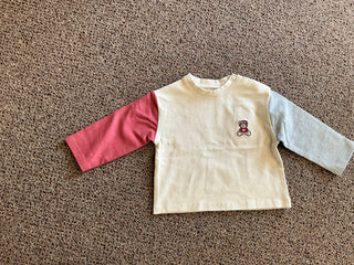 Aviator Teddy Bear Long Sleeve Tee – Playful Color-Block Baby Shirt-130 Kids Tops-Mayoral USA-Baby In Bloom