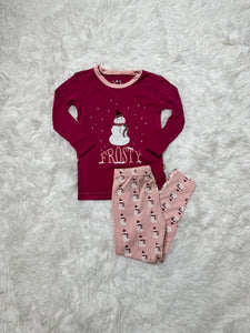 Baby Rose Graphic Snowman Pjs