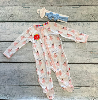 Pretty plies ruffle footie