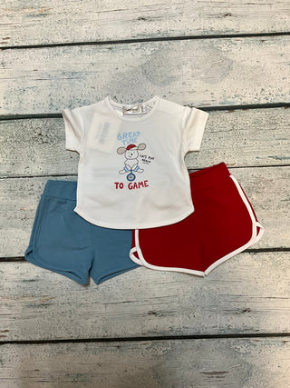 Little Pro Knit Athletic Shorts – Dusty Blue-140 Kids Bottoms-Mayoral USA-Baby In Bloom