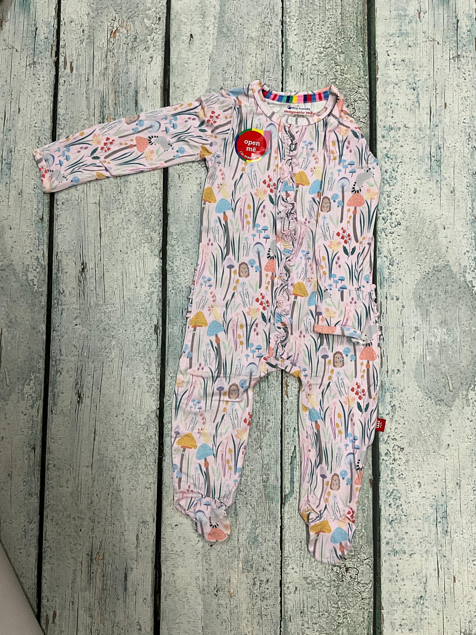 Shroom and bloom Ruffle footie
