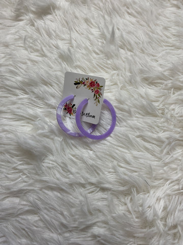 Lavender Hoop Earrings