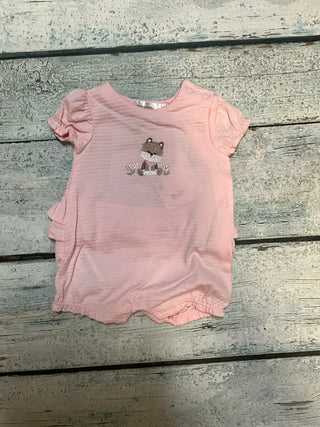 Sweet Fox Embroidered Striped Baby Romper - Pastel Pink-160 Dress/Romper/Jumpsuit-Mayoral USA-Baby In Bloom