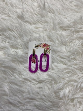 Purple Acrylic Earrings-Distress-Kenze Penne-Baby In Bloom