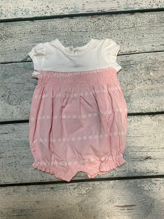 Baby Girl Floral Smocked Romper – Two-Tone Soft Cotton Sunsuit-160 Dress/Romper/Jumpsuit-Mayoral USA-Baby In Bloom