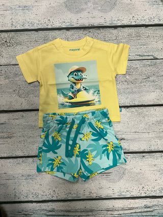 Alligator Jet Ski Shirt-130 Kids Tops-Mayoral USA-Baby In Bloom