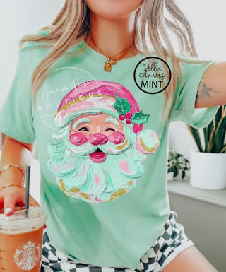 Faux Paint Santa T Shirt-Carryover Winter-Trendy Chic-Baby In Bloom