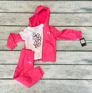 Super pink UA 3 piece hoodie set