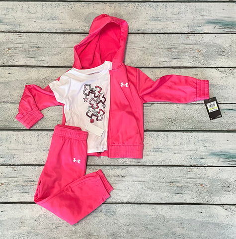 Super pink UA 3 piece hoodie set