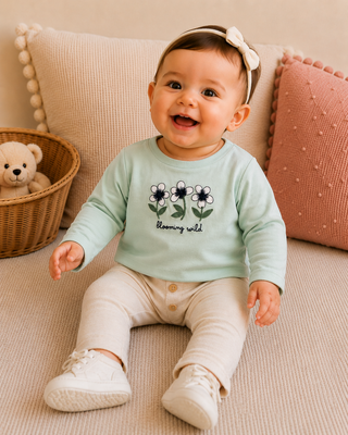 Girls' "Blooming Wild" Long Sleeve Graphic Tee – 100% Premium Cotton-150 Kids Sets-Mayoral USA-Baby In Bloom