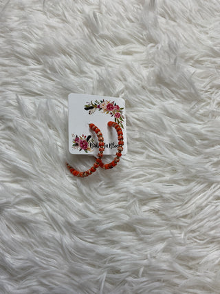 Orange Hoop Earrings-Distress-Kenze Penne-Baby In Bloom