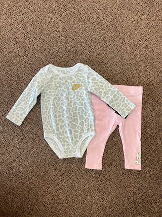 Nike Gray Leopard Onesie Set-Distress-Nike-Baby In Bloom