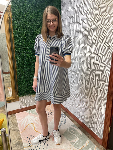 Navy stripe dress
