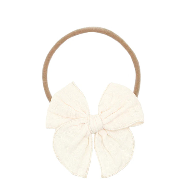 Cloud Muslin Heirloom Bow Headband