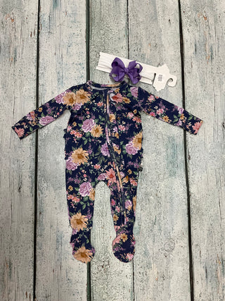 Anna Ruffled Zippered Footie