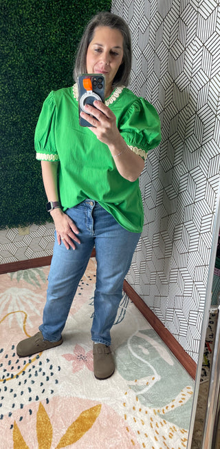 Green Detailed Shirt