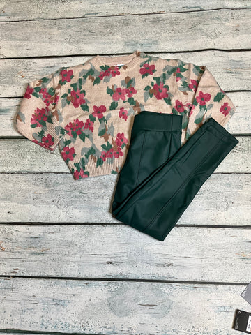 Green Faux Leather Leggings