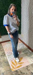 Royal Blue Puff Sleeve Shirt
