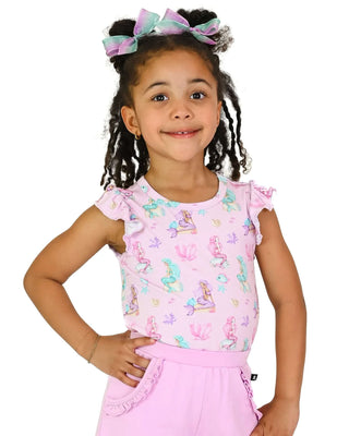 Ariella Girls Mermaid Flutter Sleeve Tank Top-130 Kids Tops-Lev Baby-Baby In Bloom