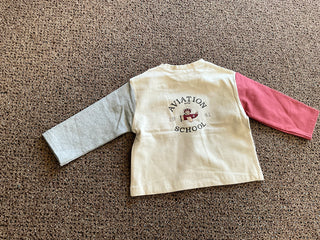 Aviator Teddy Bear Long Sleeve Tee – Playful Color-Block Baby Shirt-130 Kids Tops-Mayoral USA-Baby In Bloom