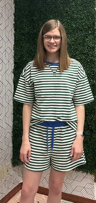 Coastal Breeze Striped Terry Boxy Short Set-230 Womens Dress/Romper/jump-Little Daisy Closet-Baby In Bloom