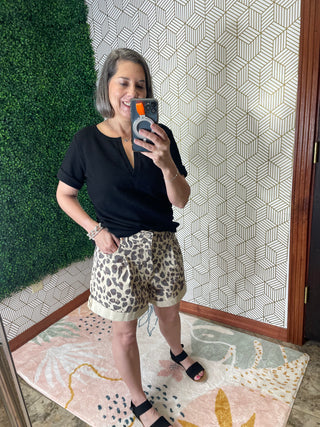 Womens leopard shorts