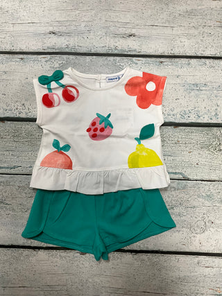 Fruit Print Peplum Top-130 Kids Tops-Mayoral USA-Baby In Bloom