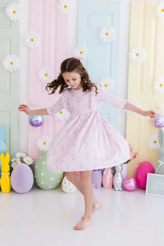 Baby Bunny Gingham Ruffle Twirl Dress | Toddler Easter Outfit-Distress-Mila & Rose-Baby In Bloom