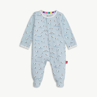 Blue Baa Baa Magnetic Modal Footie – Ultra-Soft Baby Sleepsuit-110 Footie/pjs/coverall/gown-Magnetic Me-Baby In Bloom