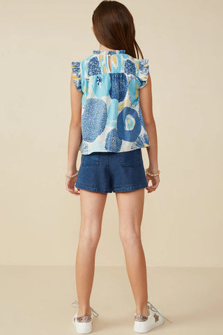 Back of Blue Floral Top
