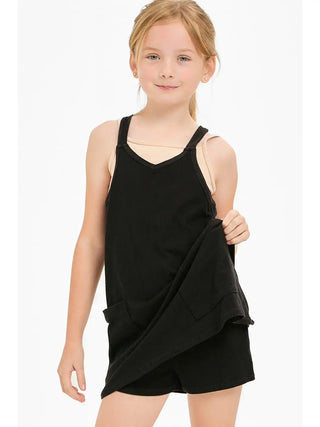 Tween Black Tank Dress Romper-Distress-Good Girl-Baby In Bloom