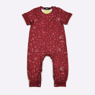 Burgandy Field Goal Romper