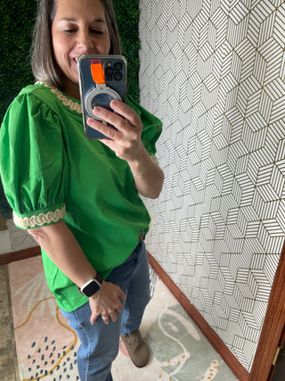 Green Detailed Shirt