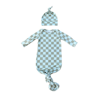 Checkered Seagrass Gown and Hat-Distress-Baby Sprouts-Baby In Bloom