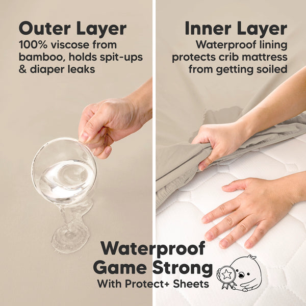 Waterproof Crib Sheets Cameo 2 Pack