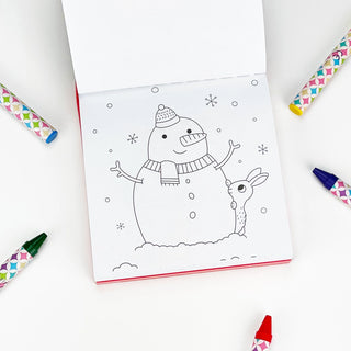 Merry Christmas Carry-Along Coloring Book & 8-Crayon Set for Toddlers-Carryover Winter-Cottage Door-Baby In Bloom
