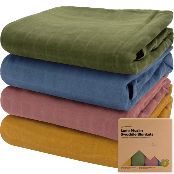 Lumi Muslin Swaddle Blankets 4 pack