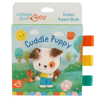 Cuddle Puppy Interactive Sensory Crinkle Soft Book & Finger Puppet