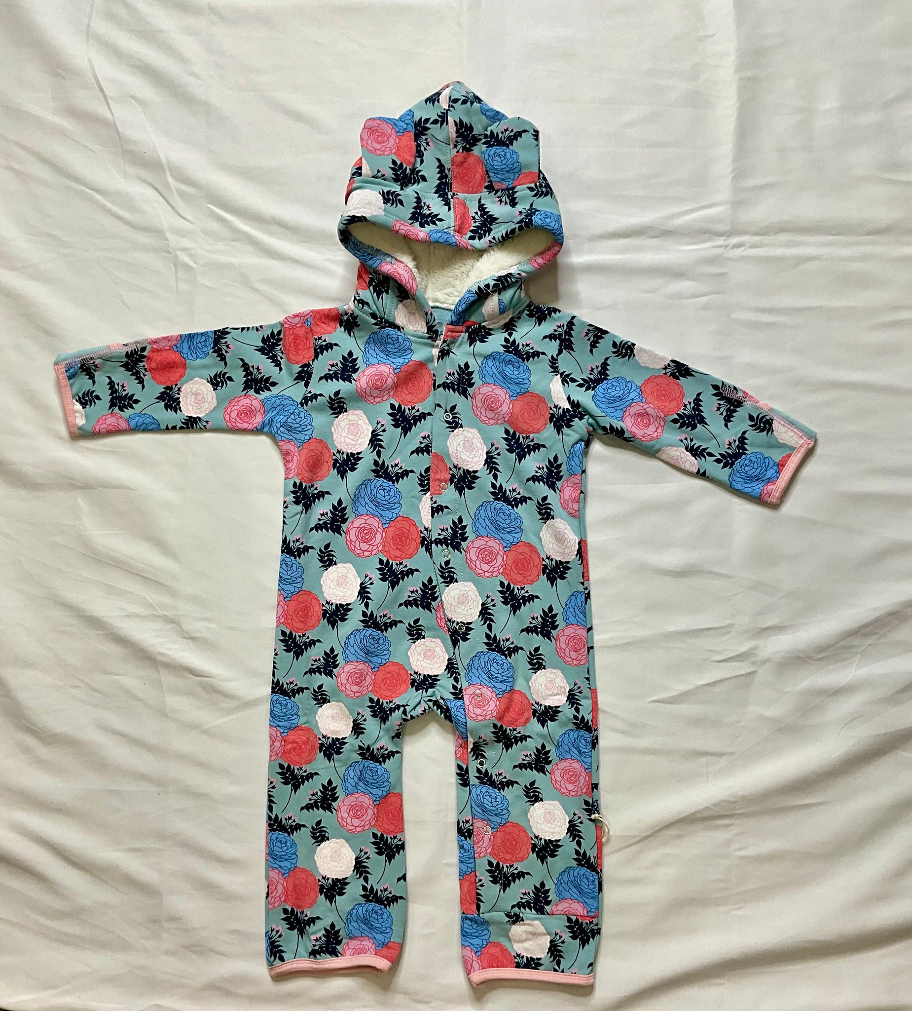 Stormy sea enchanted floral fleece coveralls