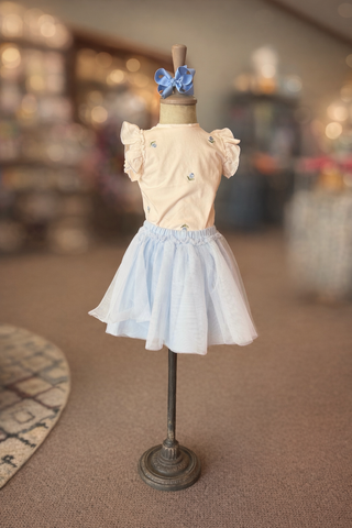 Light Blue Tulle Skirt-140 Kids Bottoms-Mayoral USA-Baby In Bloom
