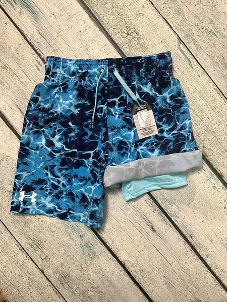 Water Print Short with Compression Short