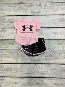 Prime Pink Dotted Woven Short Set