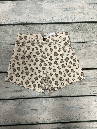 Leopard Print Denim Shorts-140 Kids Bottoms-Mayoral USA-Baby In Bloom