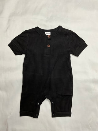 Black Ribbed Romper