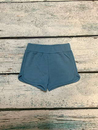 Little Pro Knit Athletic Shorts – Dusty Blue-140 Kids Bottoms-Mayoral USA-Baby In Bloom